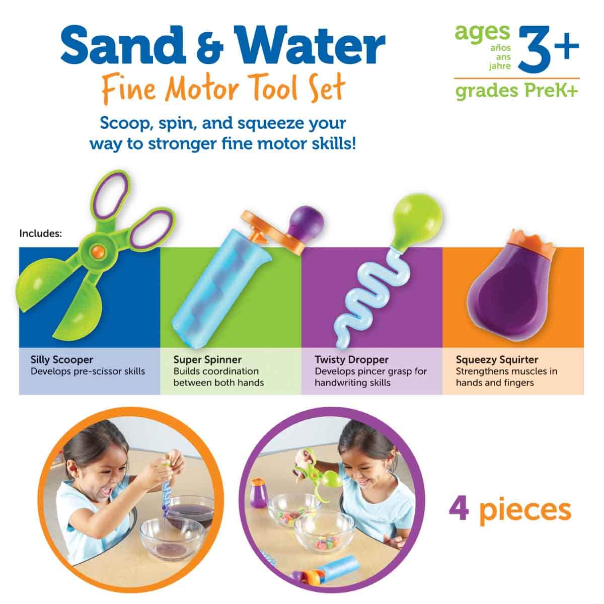 Learning Resources Sand & Water Fine Motor Tool Set Unisex, 3-4 Years