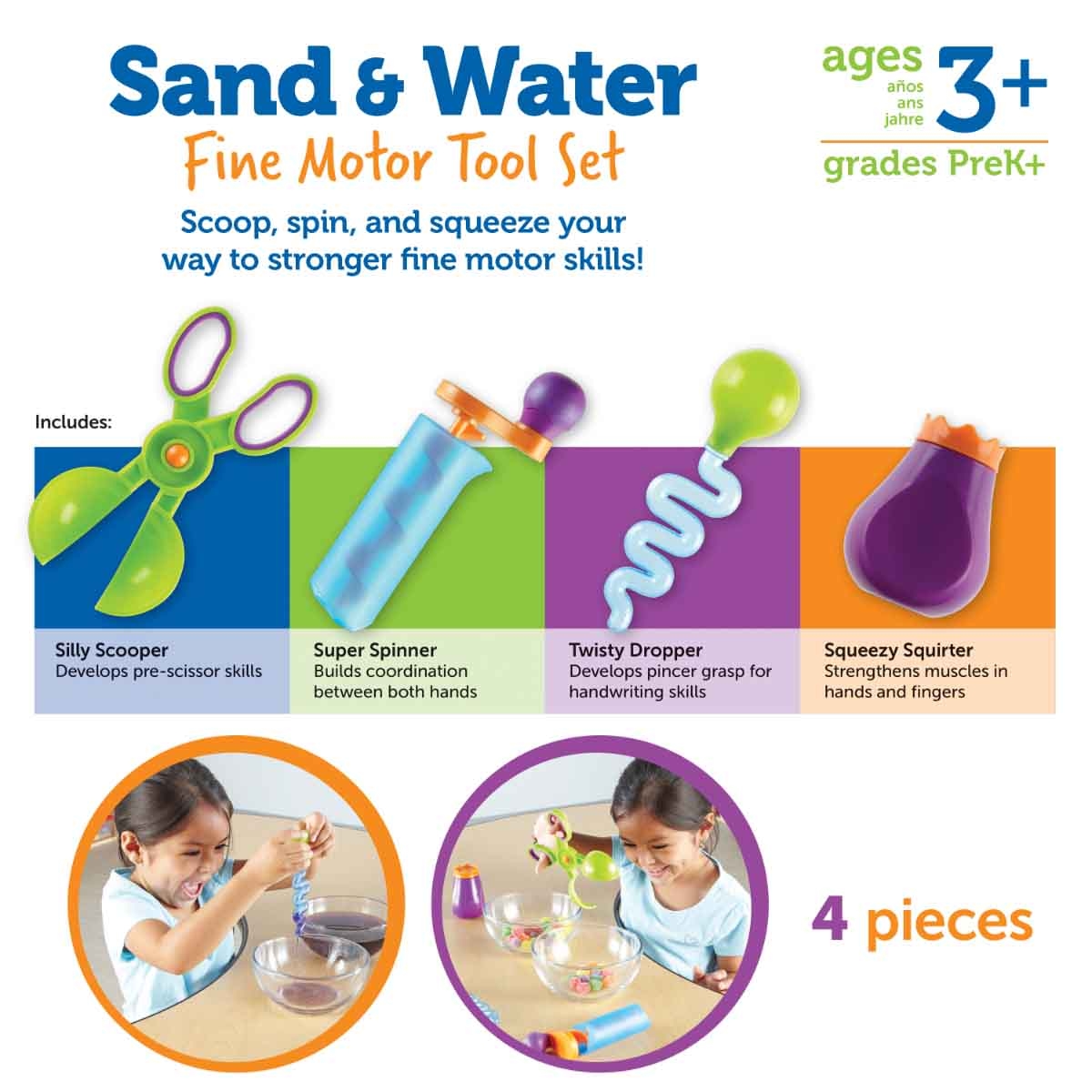 Learning Resources Sand & Water Fine Motor Tool Set Unisex, 3-4 Years