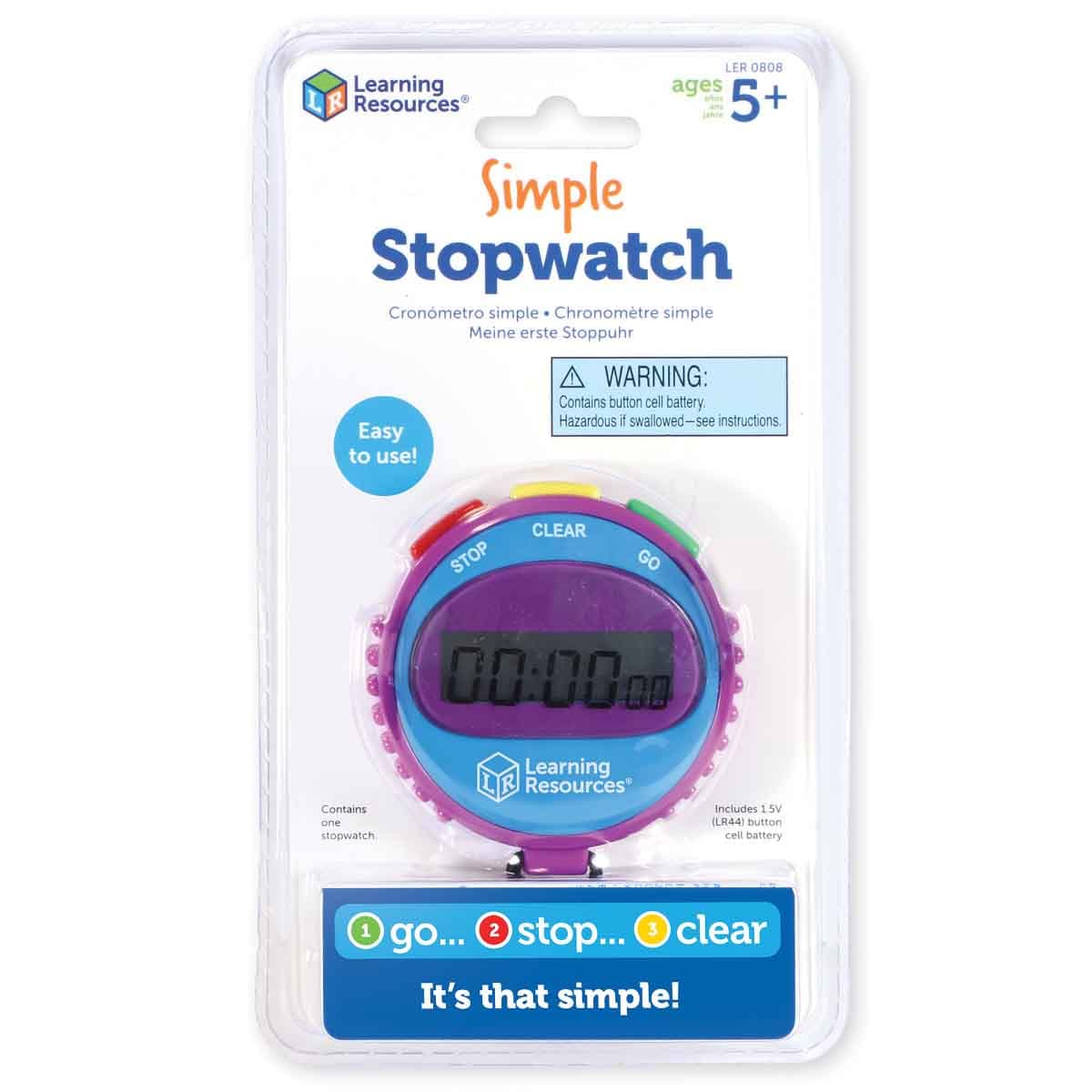 Learning Resources Simple Stopwatch Unisex, 5-7 Years