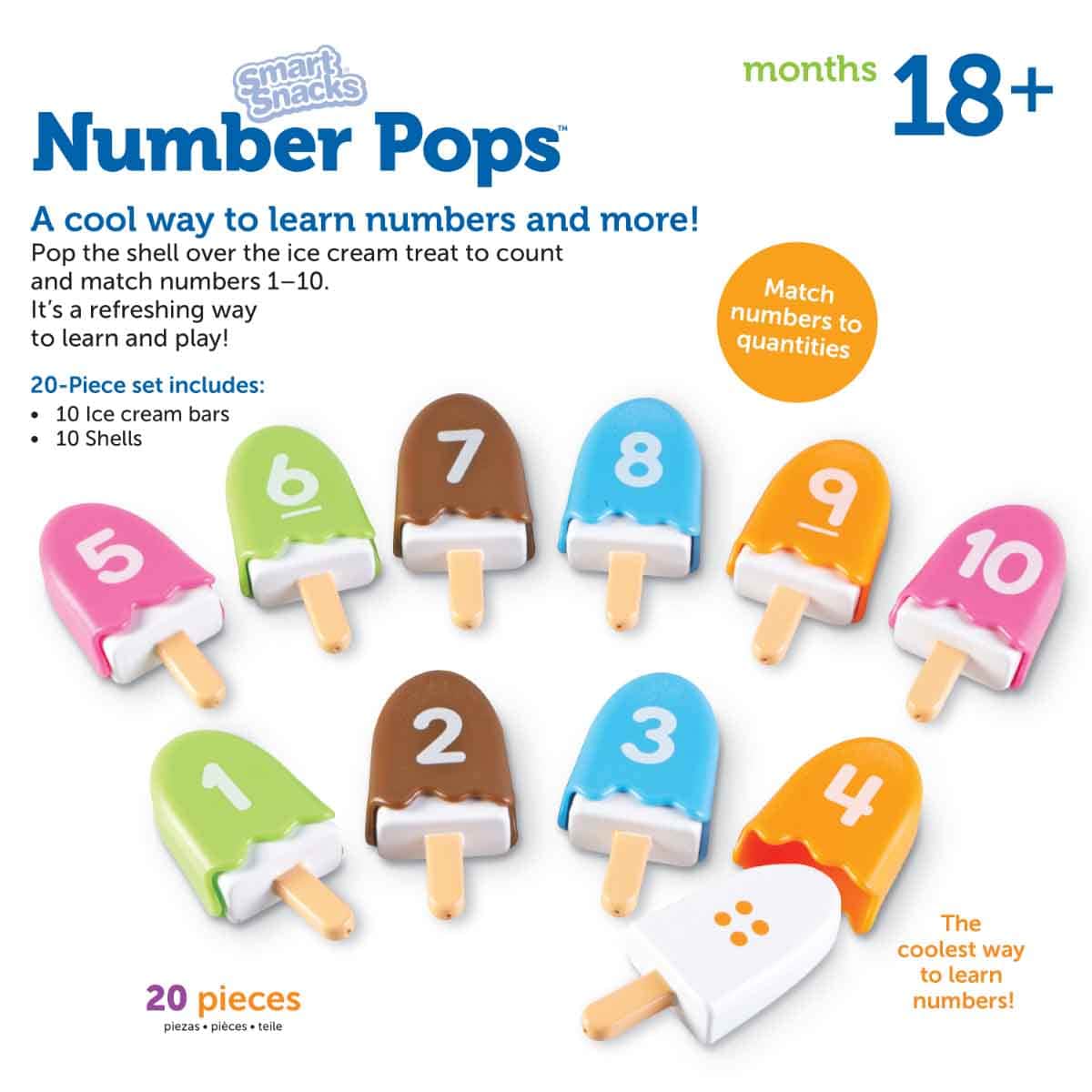 Learning Resources Smart Snacks Number Pops Toddler, 0-2 Years