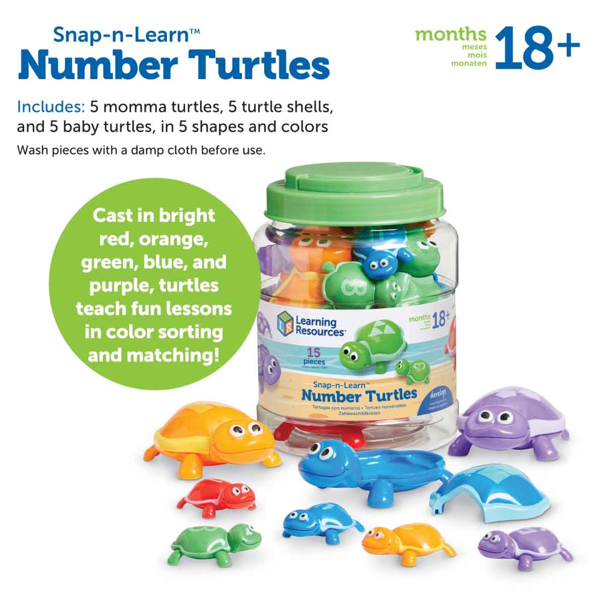 Learning Resources Snap-n-Learn Number Turtles Toddler, 0-2 Years