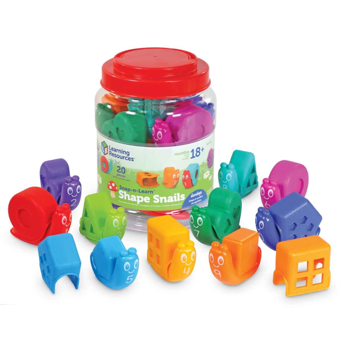 Learning Resources Snap-n-Learn Shape Snails Toddler, 0-2 Years