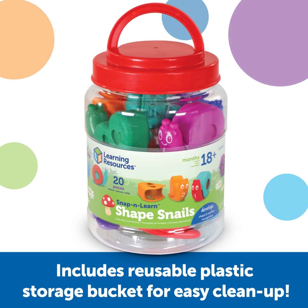 Learning Resources Snap-n-Learn Shape Snails Toddler, 0-2 Years