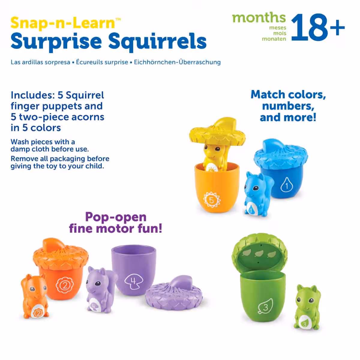 Learning Resources Snap-n-Learn Surprise Squirrels Toddler, 0-2 Years