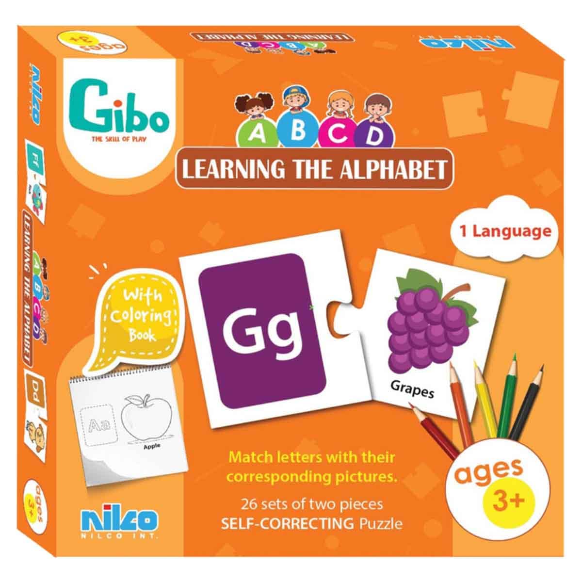 Gibo The Alphabet Learning Game Unisex, 3-4 Years