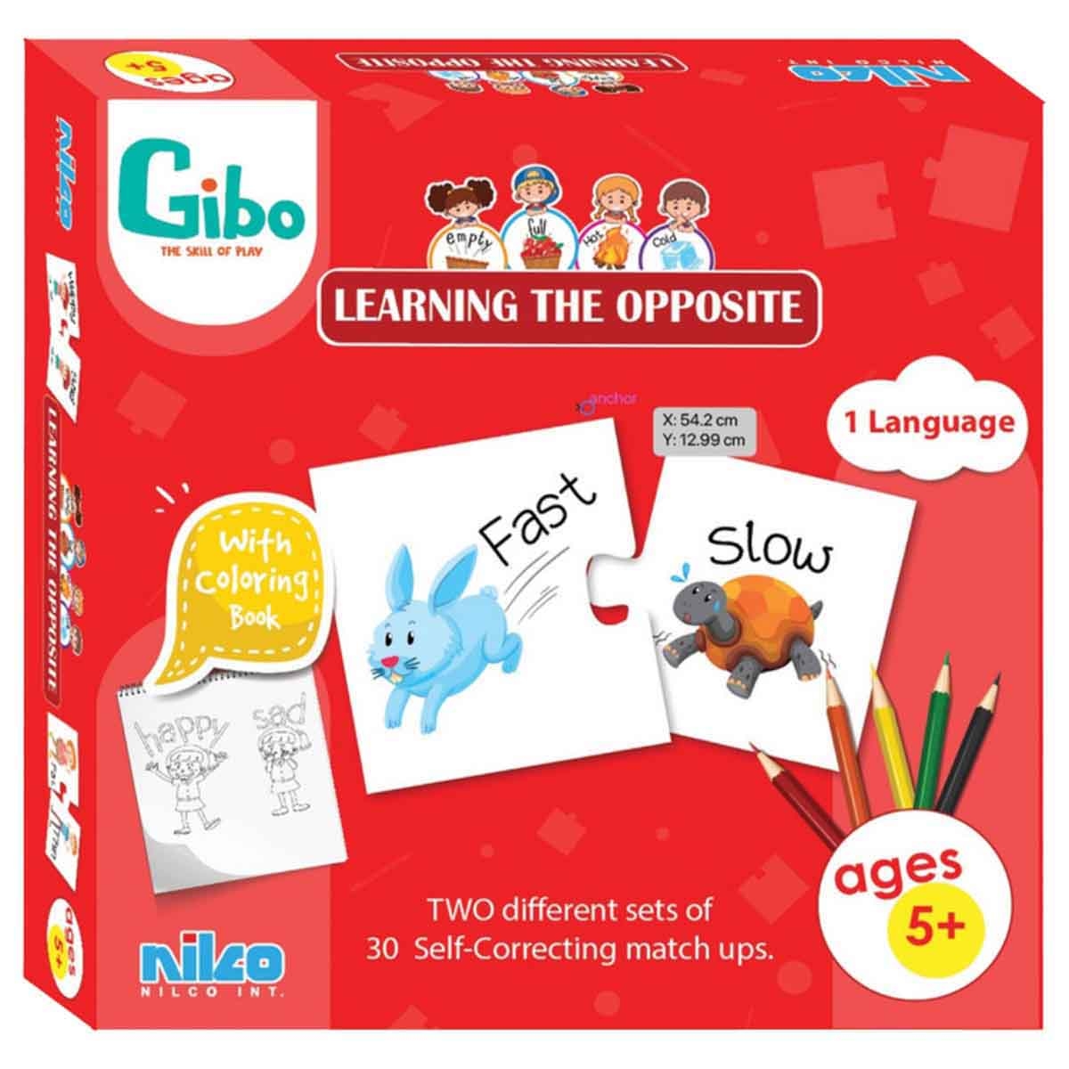 Gibo Learning The Opposites Game Unisex, 5-7 Years