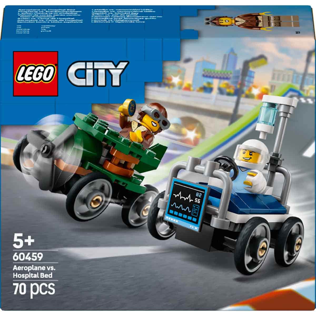 LEGO City Great Vehicles 60459 V29 Airplane Vs Hospital Bed Rescue Set Unisex, 5-7 Years