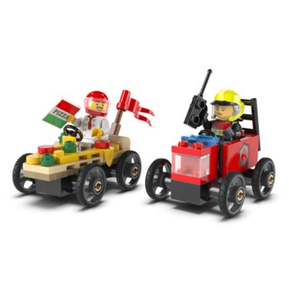 LEGO Pizza Vs Fire Truck Race Playset Unisex, 5-7 Years