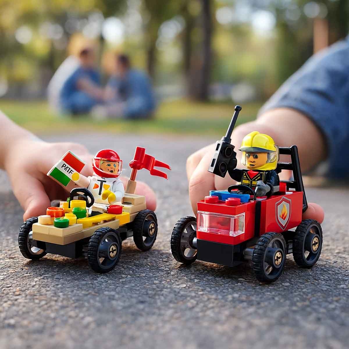 LEGO Pizza Vs Fire Truck Race Playset Unisex, 5-7 Years