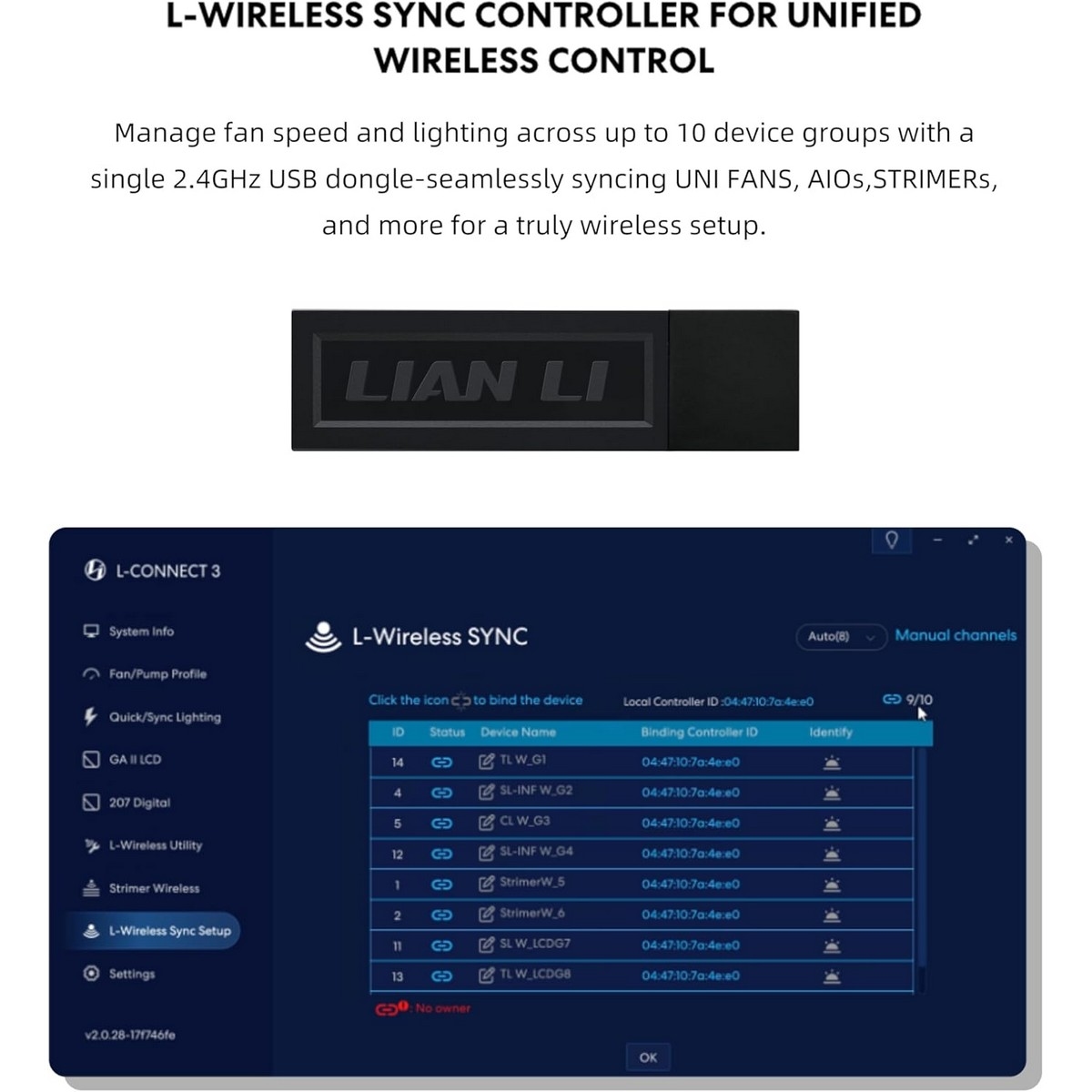 Lian Li Uni Fan CL Wireless 120mm Cooling Fan