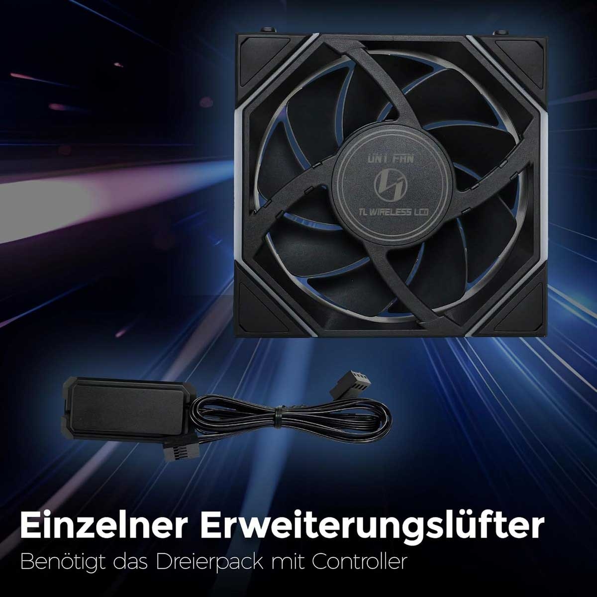 Lian Li Uni Fan TL-LCD Wireless Reverse 120mm Cooling Fan