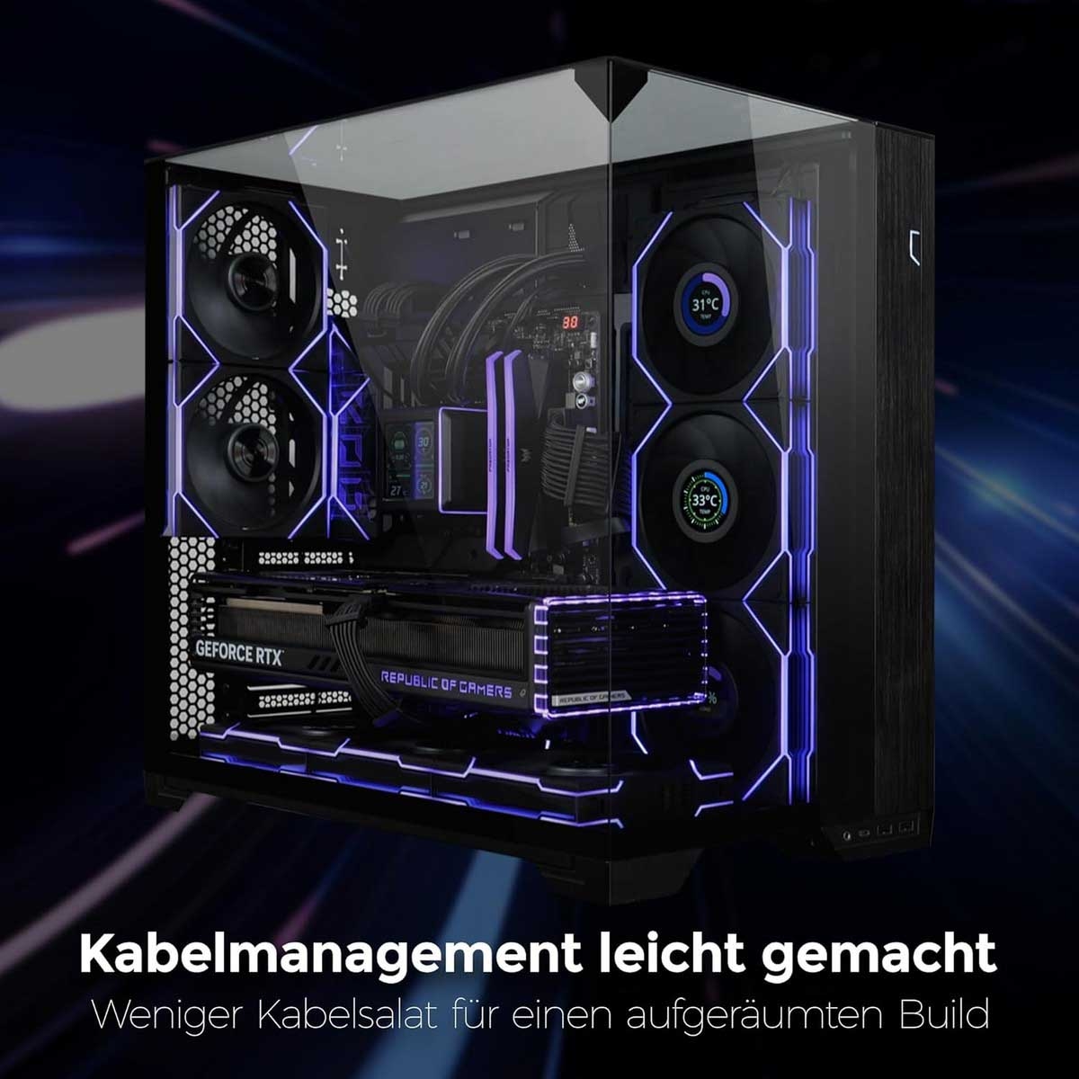 Lian Li Uni Fan TL-LCD Wireless Reverse 120mm Cooling Fan