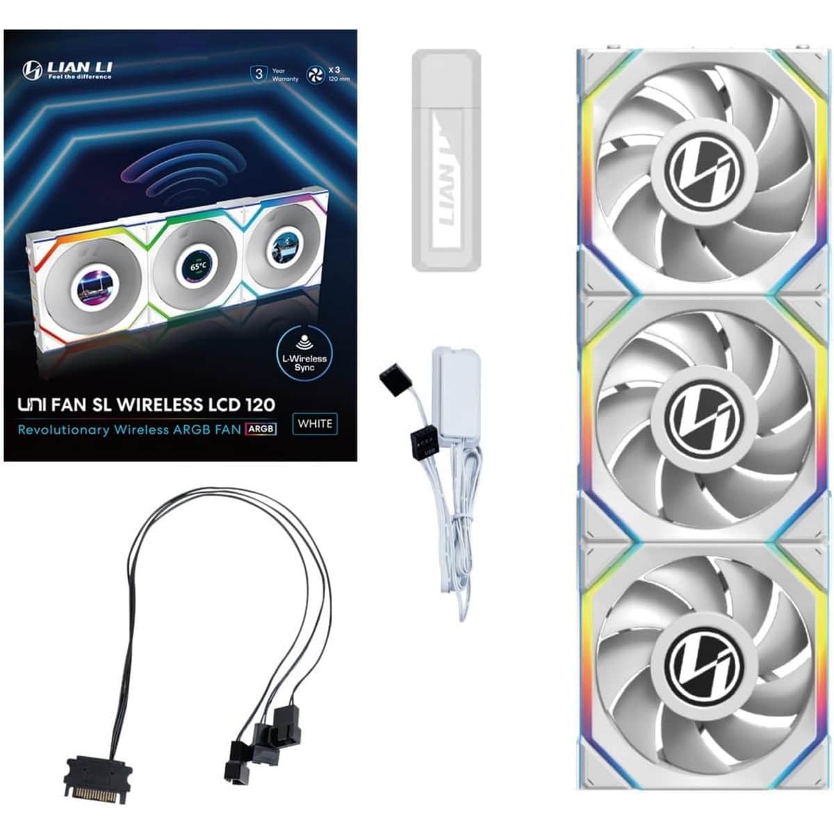 Lian Li 3-Piece Uni Fan SL Wireless LCD 120mm Cooling Fan Set