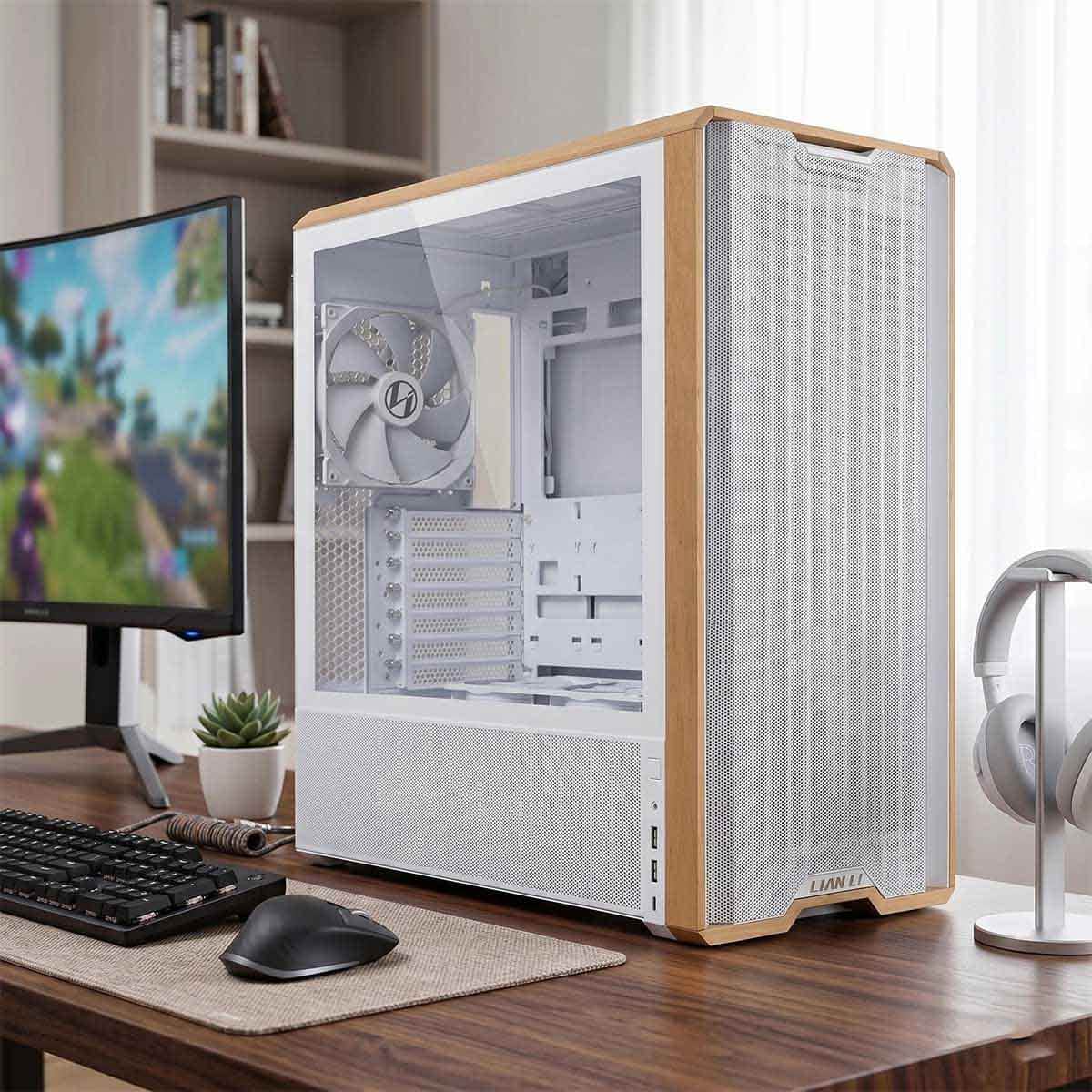 Lian Li White Lancool 217 Mid Tower Gaming PC Case