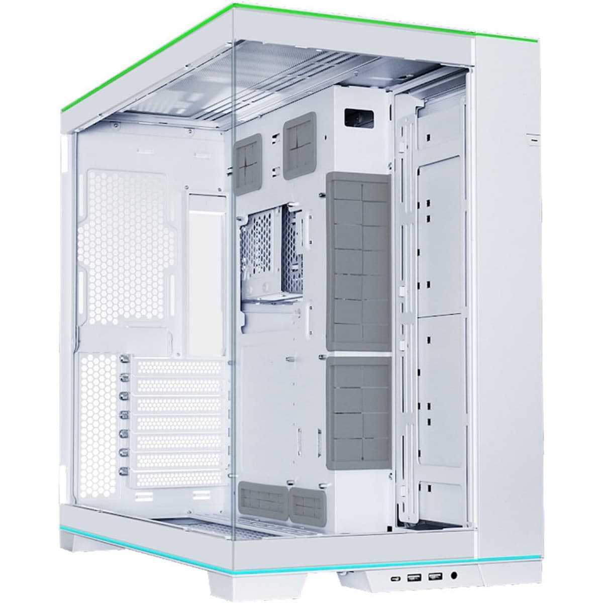 ليان لي كيس ألعاب O11D إيفو RGB ميد تاور باللون الأبيض