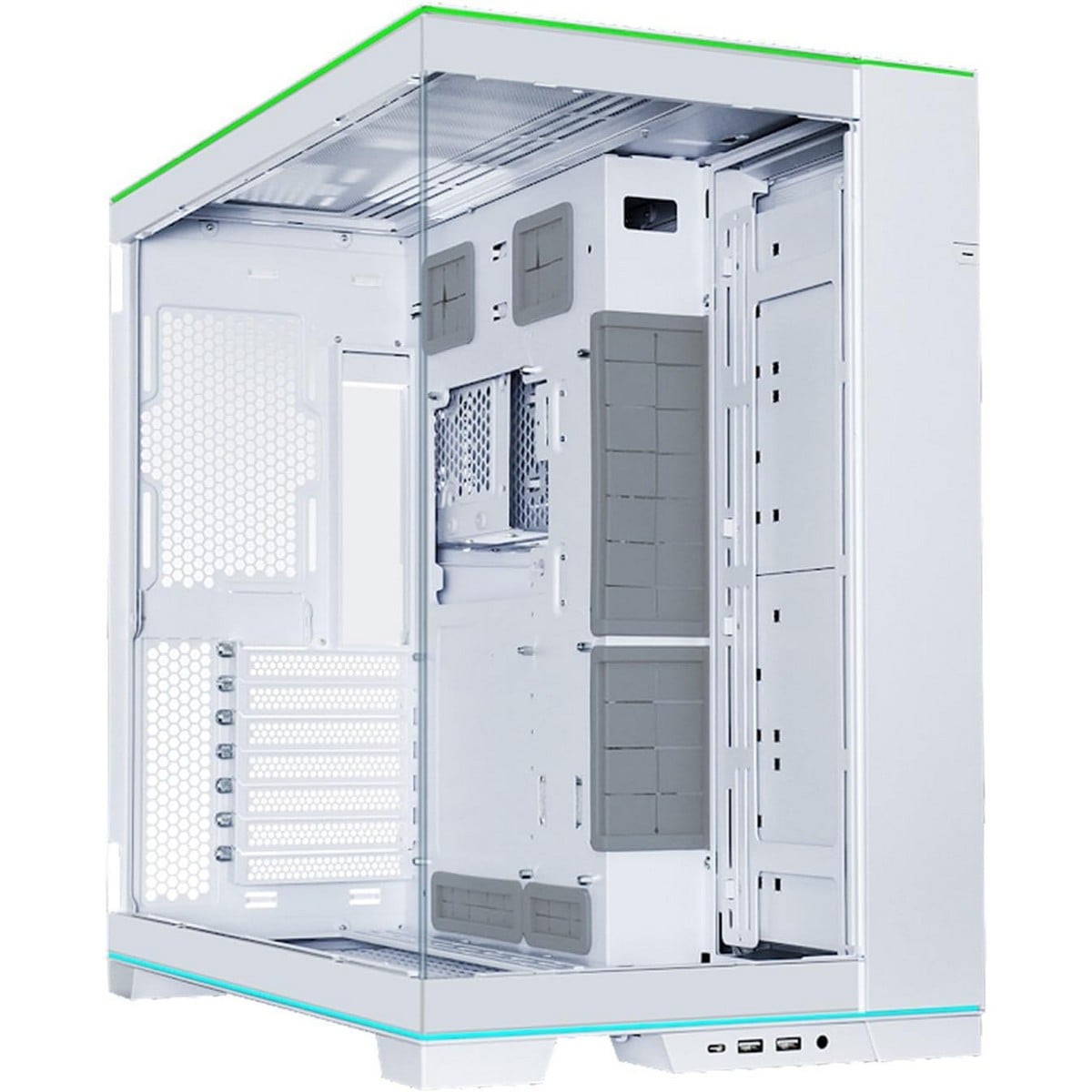 ليان لي كيس ألعاب O11D إيفو RGB ميد تاور باللون الأبيض