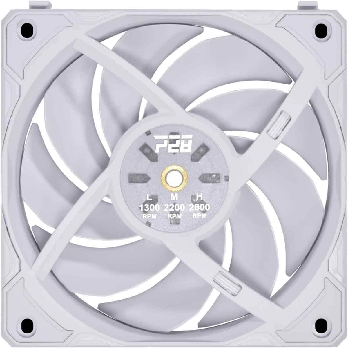 ليان لي مروحة تبريد PWM بسرعة 2600RPM مقاس 120mm بيضاء