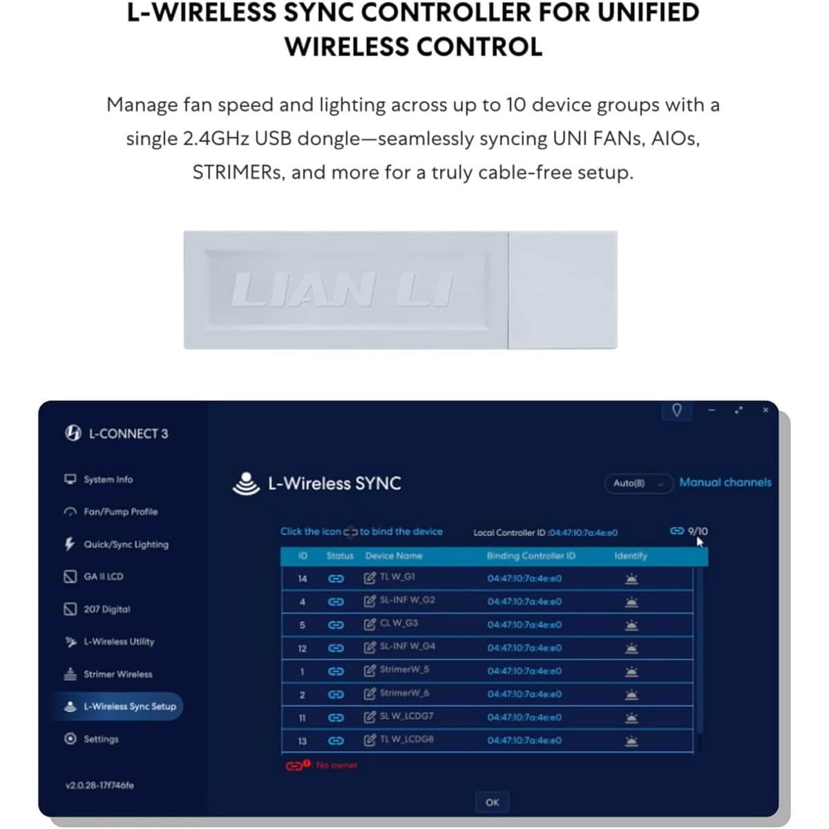 Lian Li Uni Fan CL Wireless Reverse 120mm Cooling Fan
