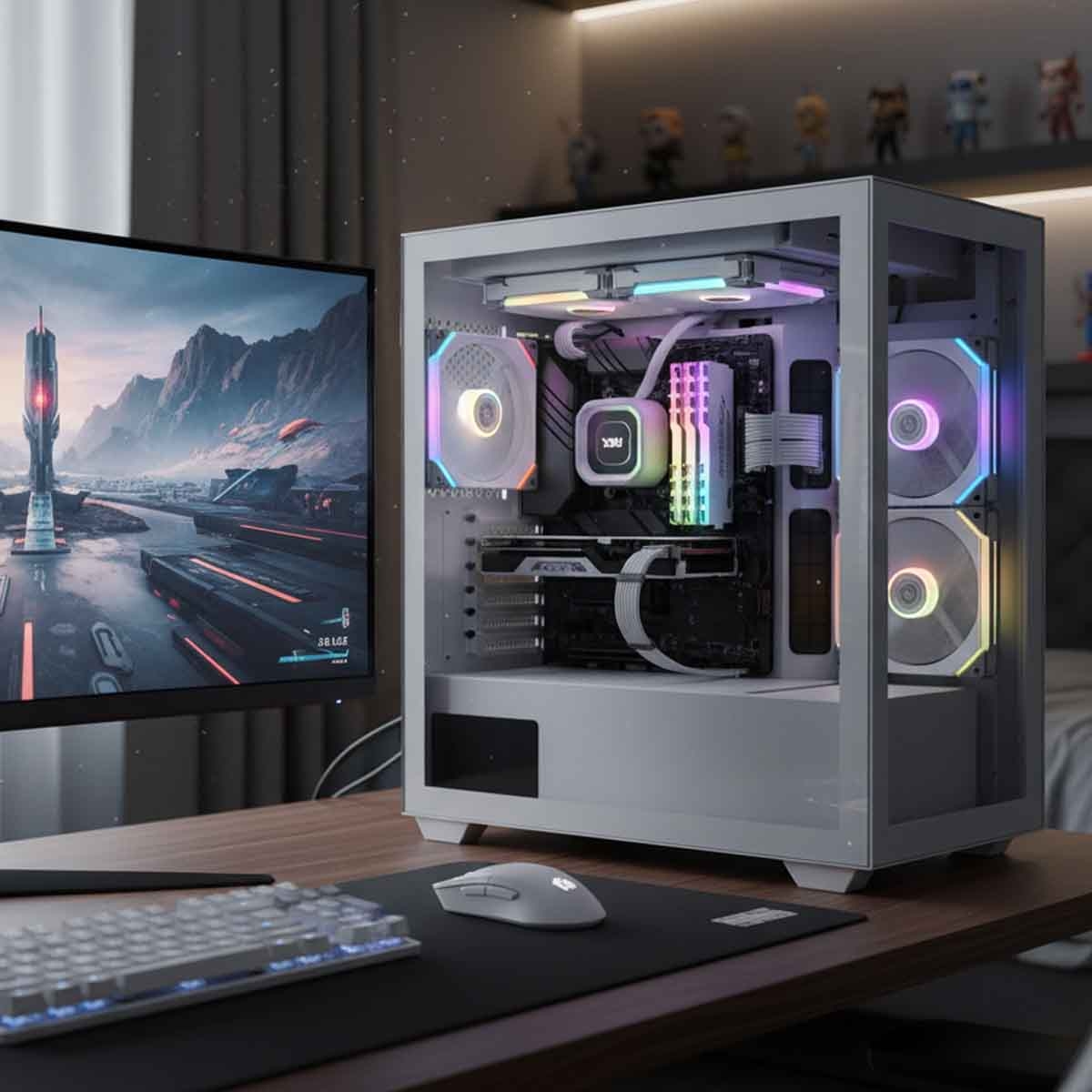 ليان لي حزمة مبرد سائل مزدوجة UNI Fan SL140 بيضاء