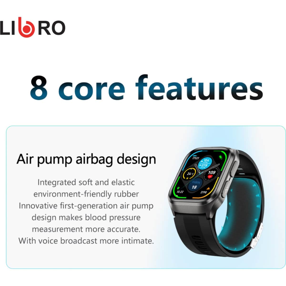 Libro Black LIB-V88 AMOLED Smartwatch