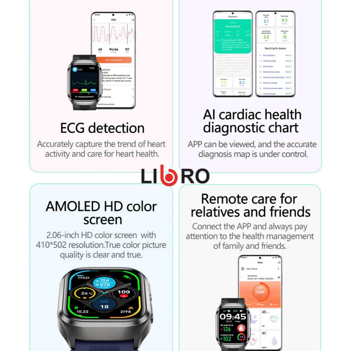 Libro Black LIB-V88 AMOLED Smartwatch