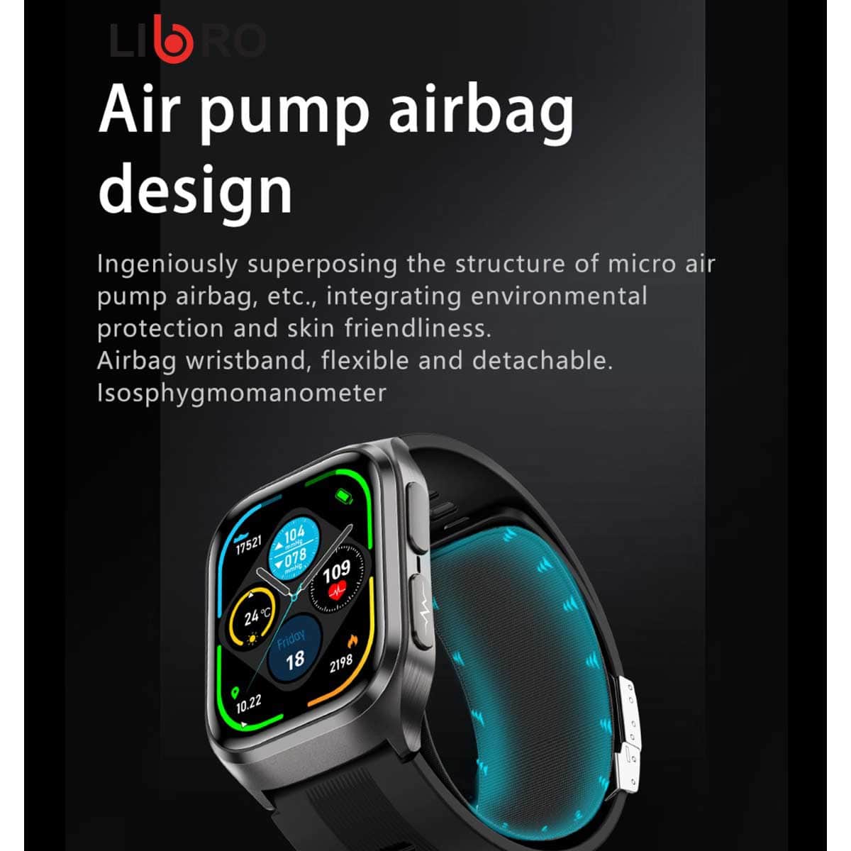 Libro Black LIB-V88 AMOLED Smartwatch