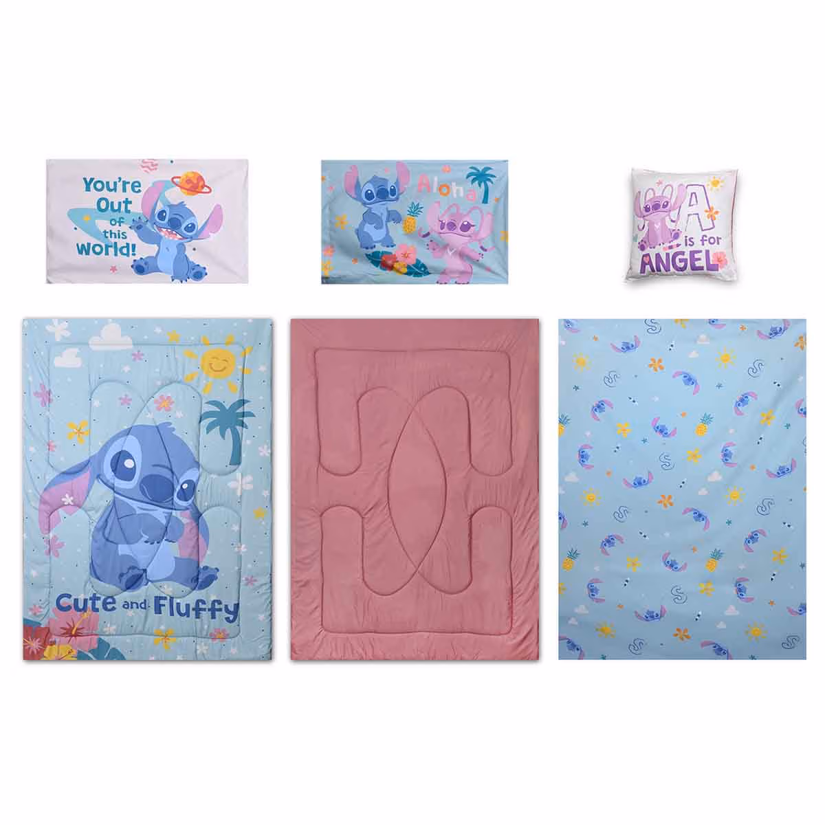 Lilo & Stitch 5-Piece Blue BnB Brushed Microfiber with Polyester Shell Comforter Set