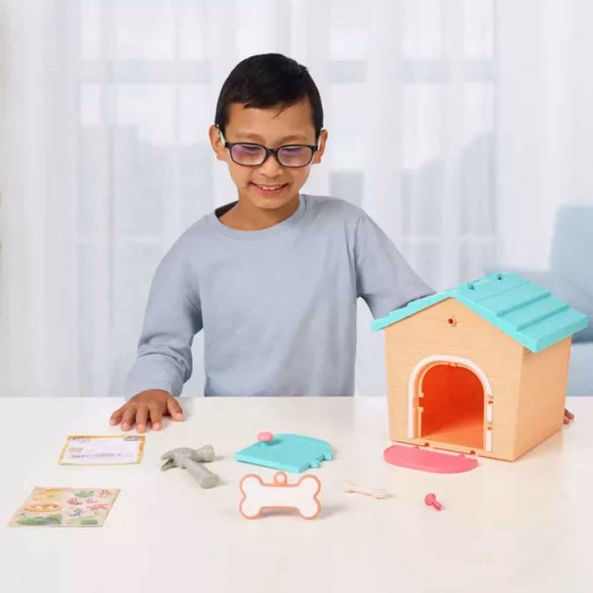 Little Live Pets Teal/Orange My Puppys Home Minis Playset Unisex, 5-7 Years
