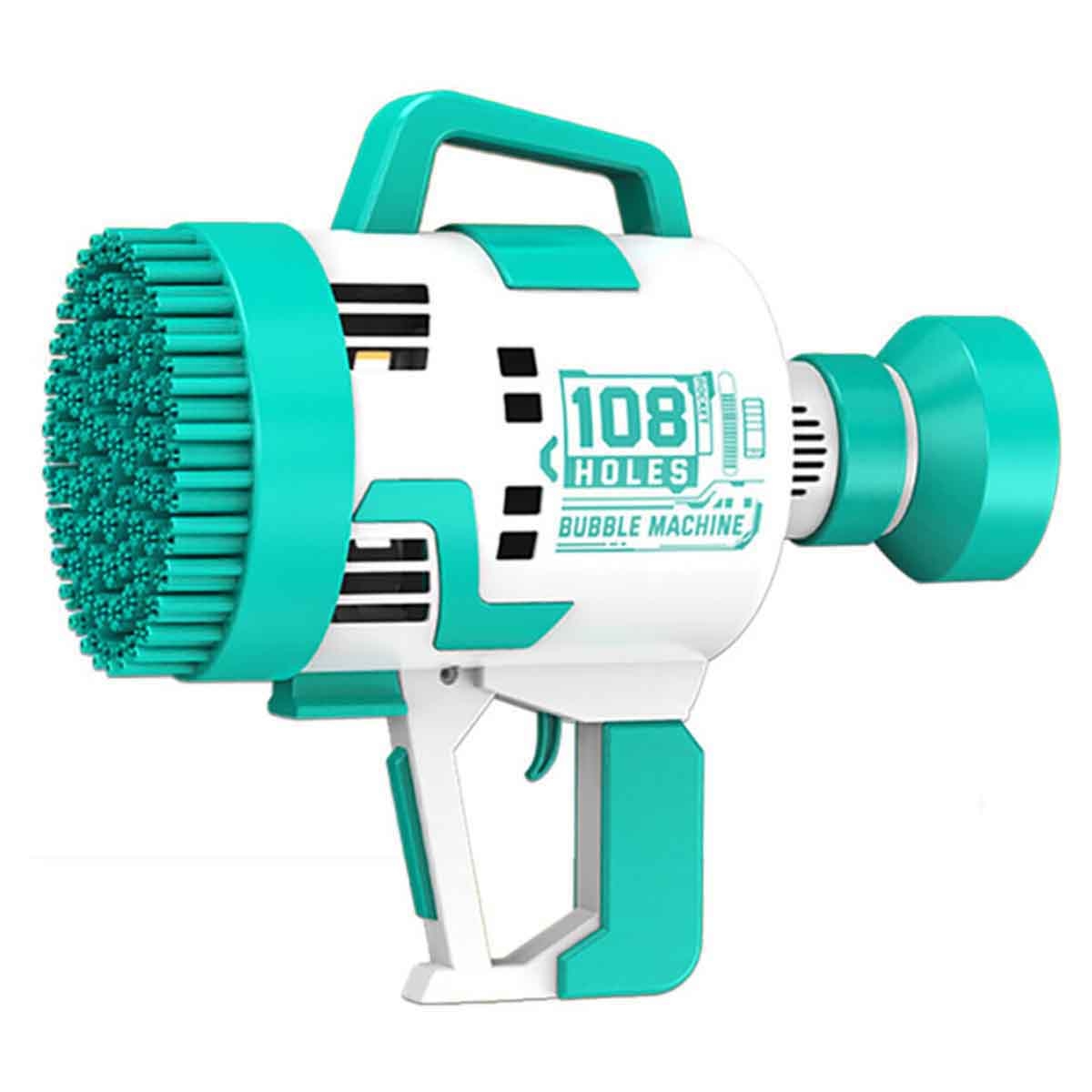 Little Story 108-Holes Cyan Bubble Machine Gun Battery Operated with Light/Bubble Maker Unisex, 3-4 Years