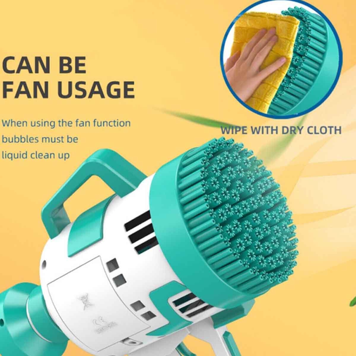 Little Story 108-Holes Cyan Bubble Machine Gun Battery Operated with Light/Bubble Maker Unisex, 3-4 Years