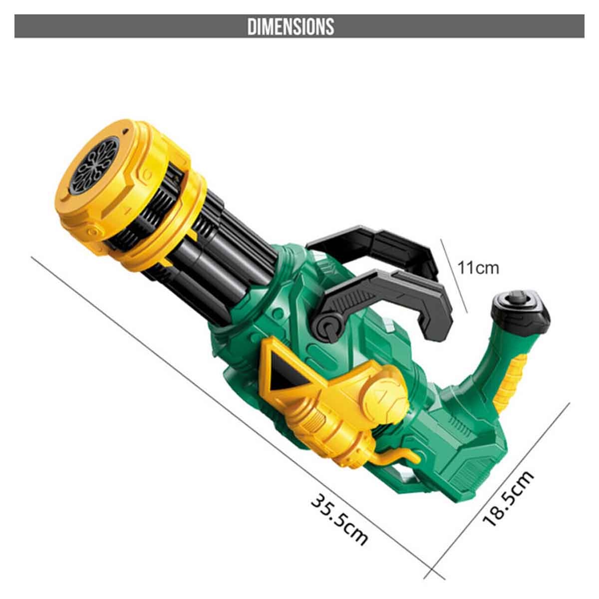 Little Story 10-Holes Green Bubble Machine Gun Unisex, 3-4 Years