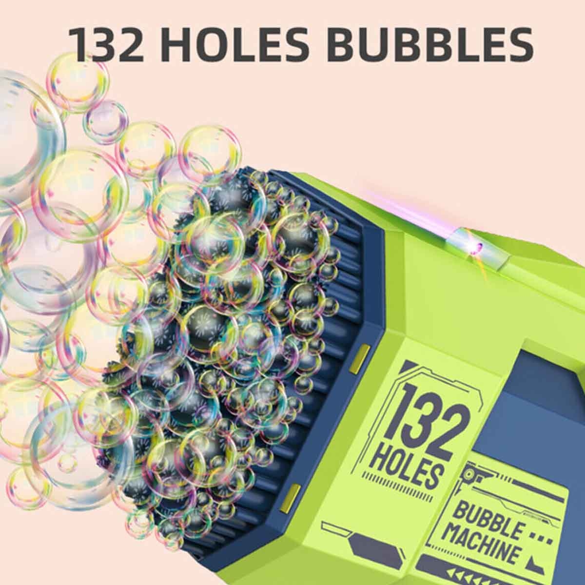 Little Story 132-Holes Bubble Machine Gun with Light & Bubble Maker Unisex, 3-4 Years