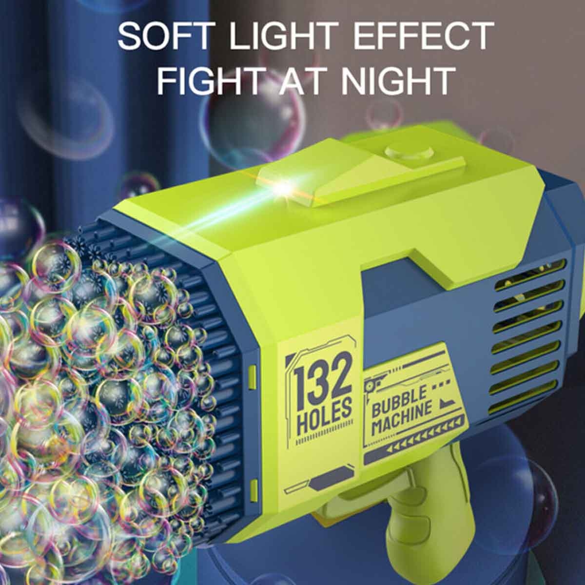 Little Story 132-Holes Bubble Machine Gun with Light & Bubble Maker Unisex, 3-4 Years