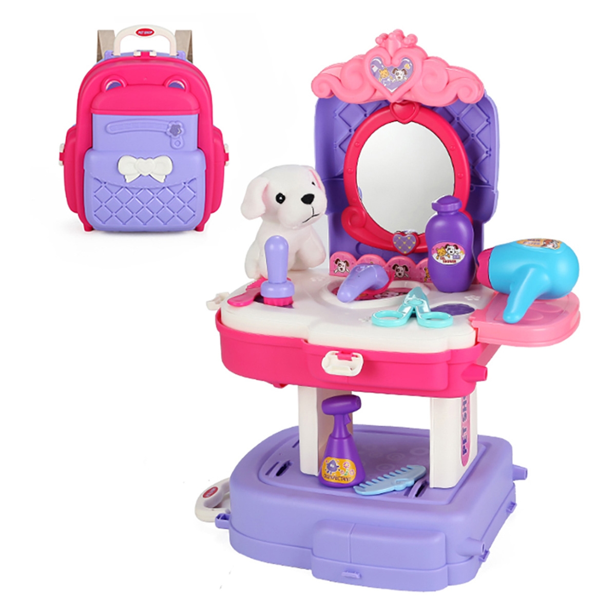 Little Story 2-In-1 Mode Animal Care/Pet Houst Role Play Toy Set School Bag Unisex, 3-4 Years