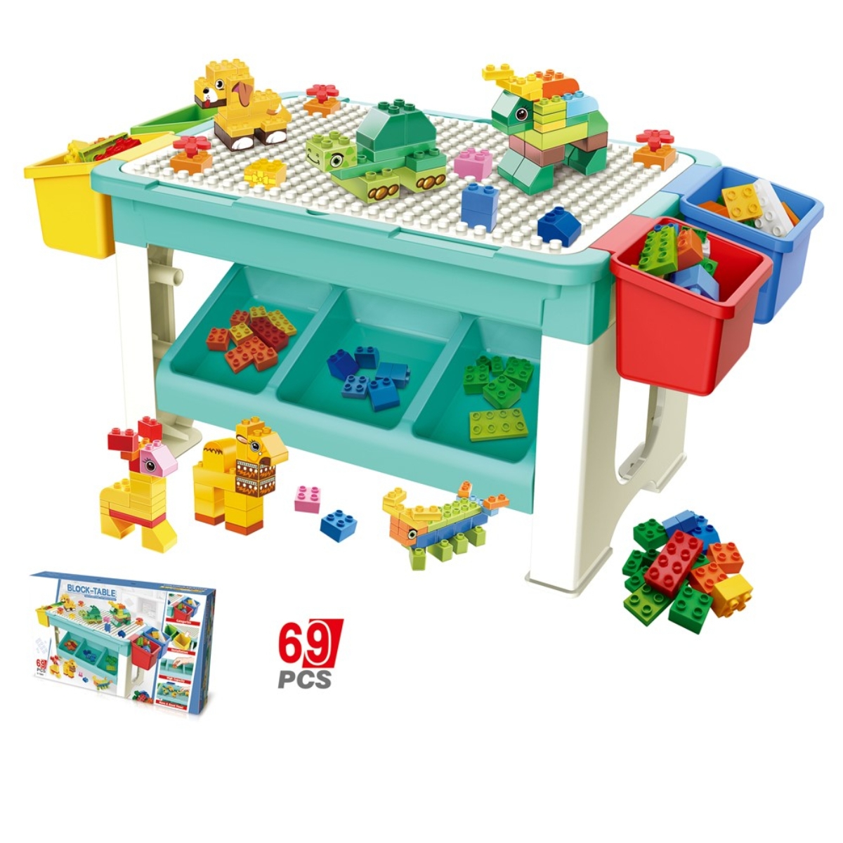 Little Story 3 in 1 Activity Table with Blocks Unisex, 3-4 Years