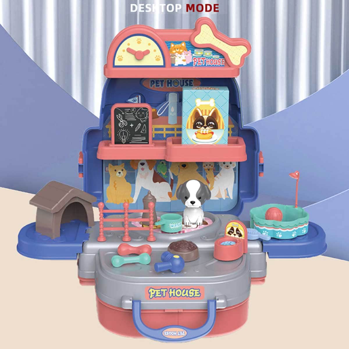 Little Story 3-in-1 Animal Care Pet House Playset Unisex, 3-4 Years