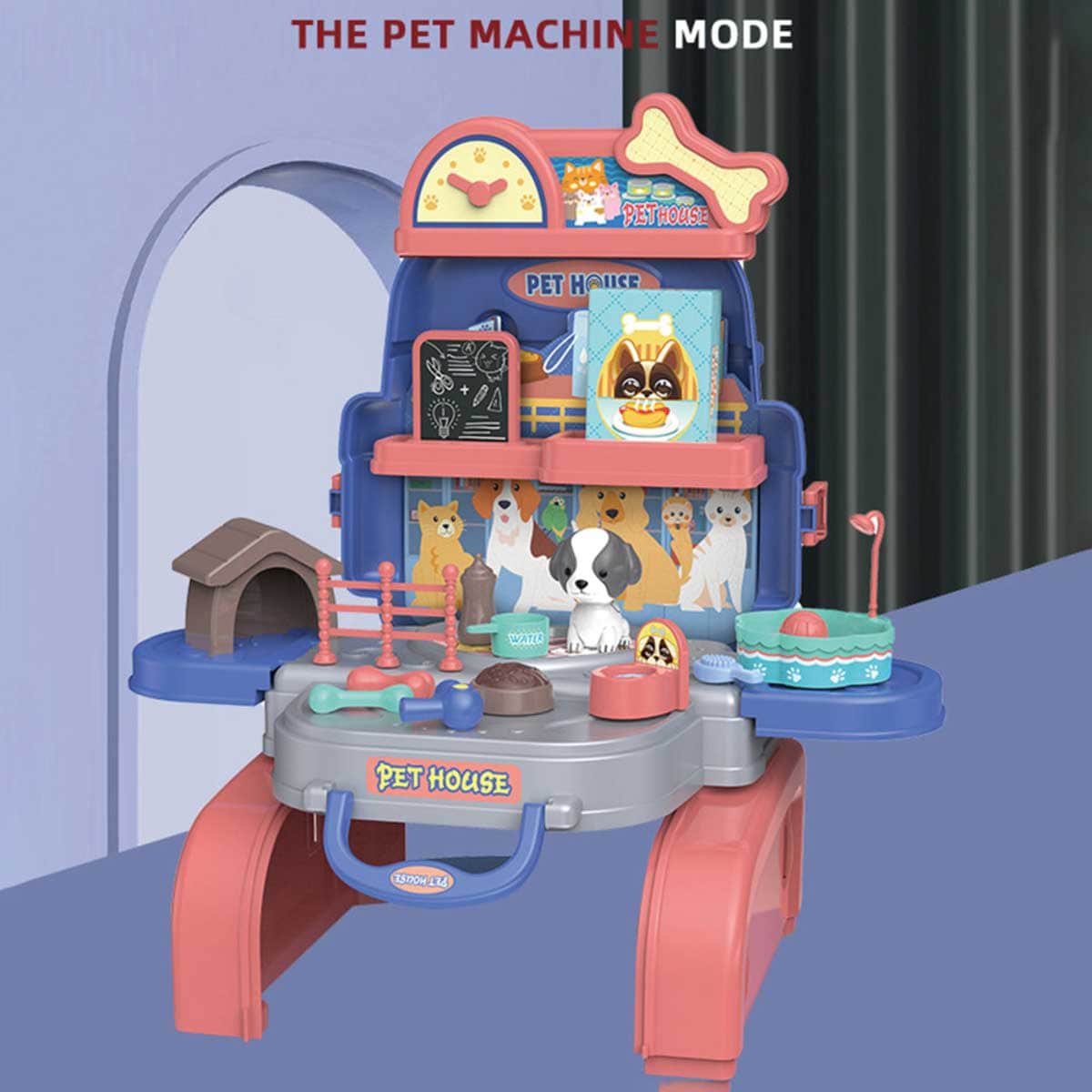 Little Story 3-in-1 Animal Care Pet House Playset Unisex, 3-4 Years