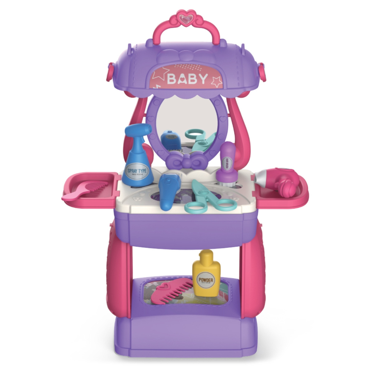 Little Story 3-In-1 Mode Beautician/Salon/Beauty Parlor Role Play Toy Set Satchel Girls, 3-4 Years