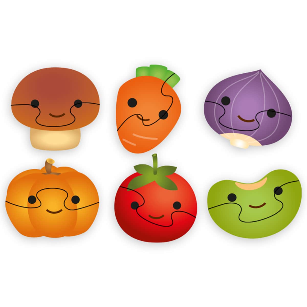 Little Story 6-In-1 Vegetables Educational & Fun Game Matching Puzzle Unisex, 3-4 Years