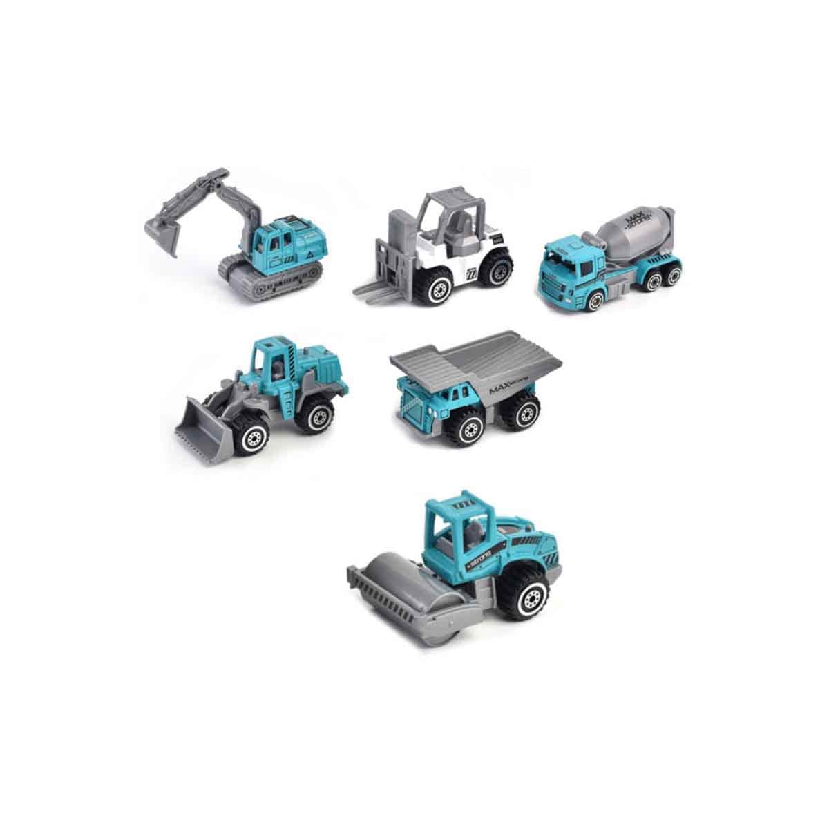 Little Story Alloy Sliding Engineering Toy Truck Unisex, 3-4 Years, Pack of 6