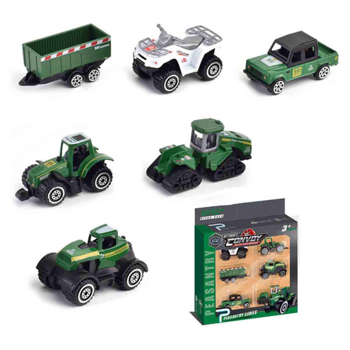 Little Story Alloy Sliding Farmer's Vehicle Unisex, 3-4 Years, Pack of 6