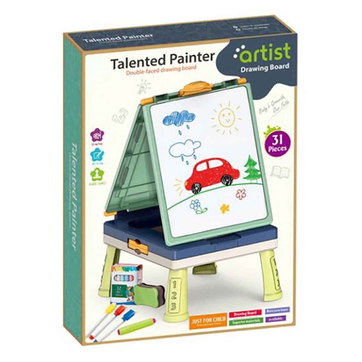 Little Story 31-Piece Artist Double-Sided Handbag Drawing Board Unisex, 3-4 Years