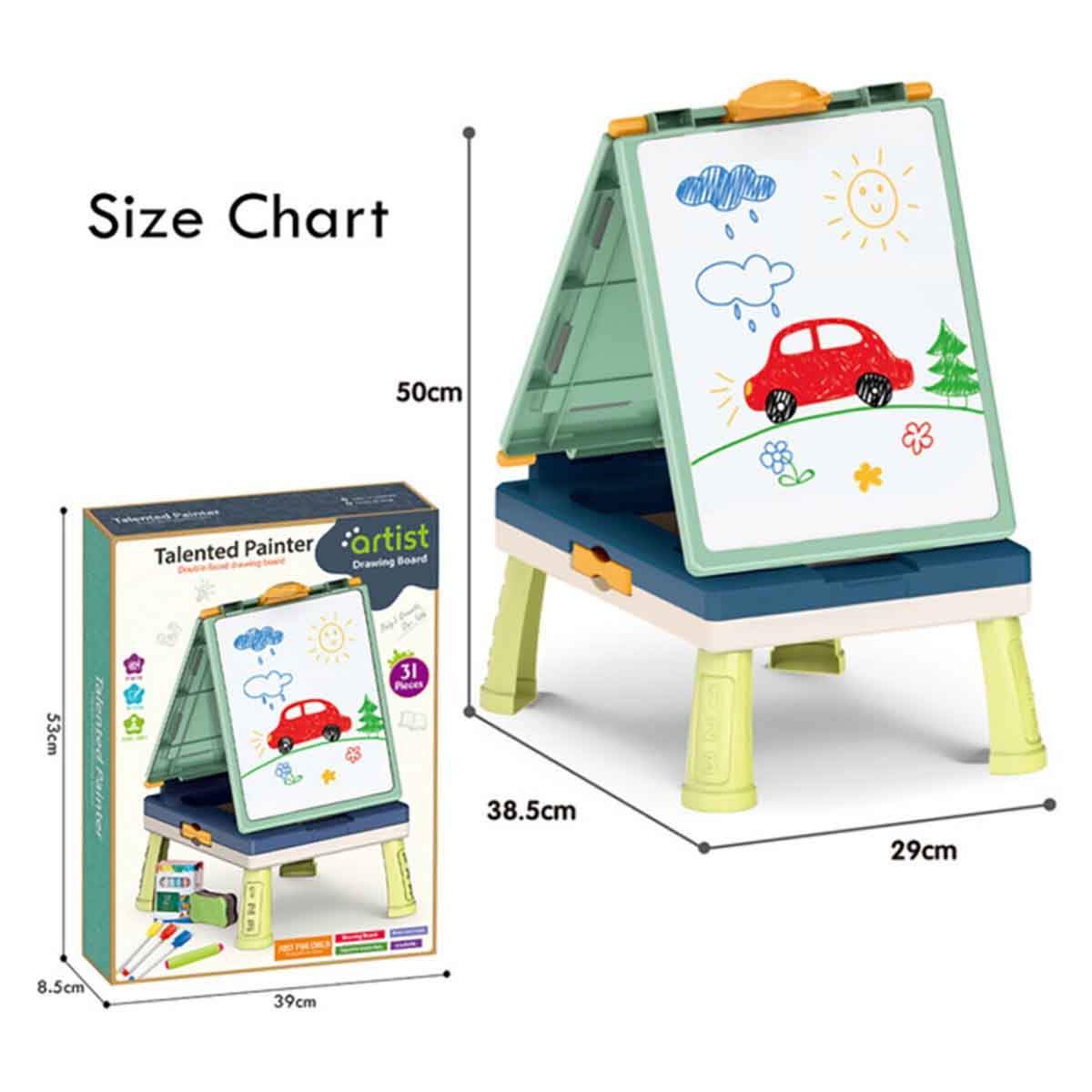 Little Story 31-Piece Artist Double-Sided Handbag Drawing Board Unisex, 3-4 Years