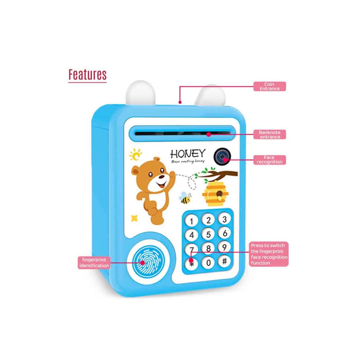 Little Story Bear Blue Lovely Piggy Bank Unisex, 3-4 Years