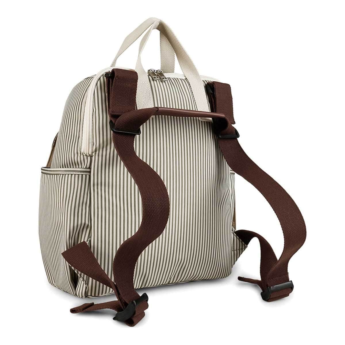 Little Story Beige Diaper Backpack with Changing Mat & Bottle Bag