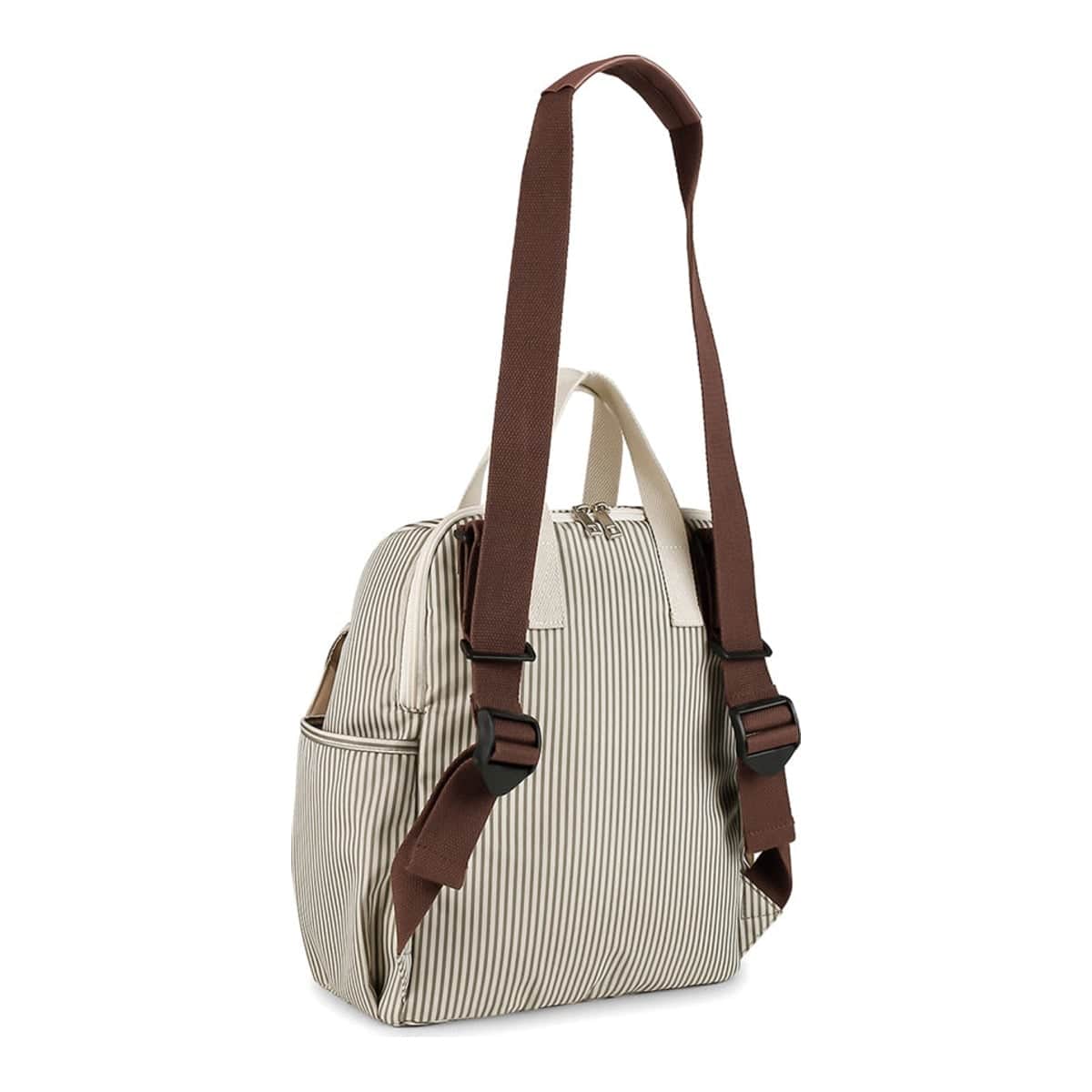 Little Story Beige Diaper Backpack with Changing Mat & Bottle Bag