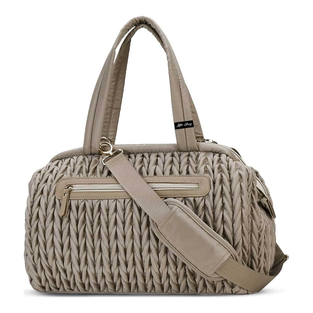 Little Story Beige Elva Diaper Bag with Stroller Straps
