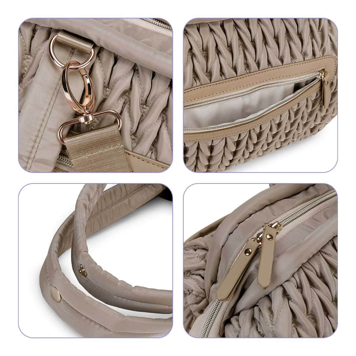 Little Story Beige Elva Diaper Bag with Stroller Straps