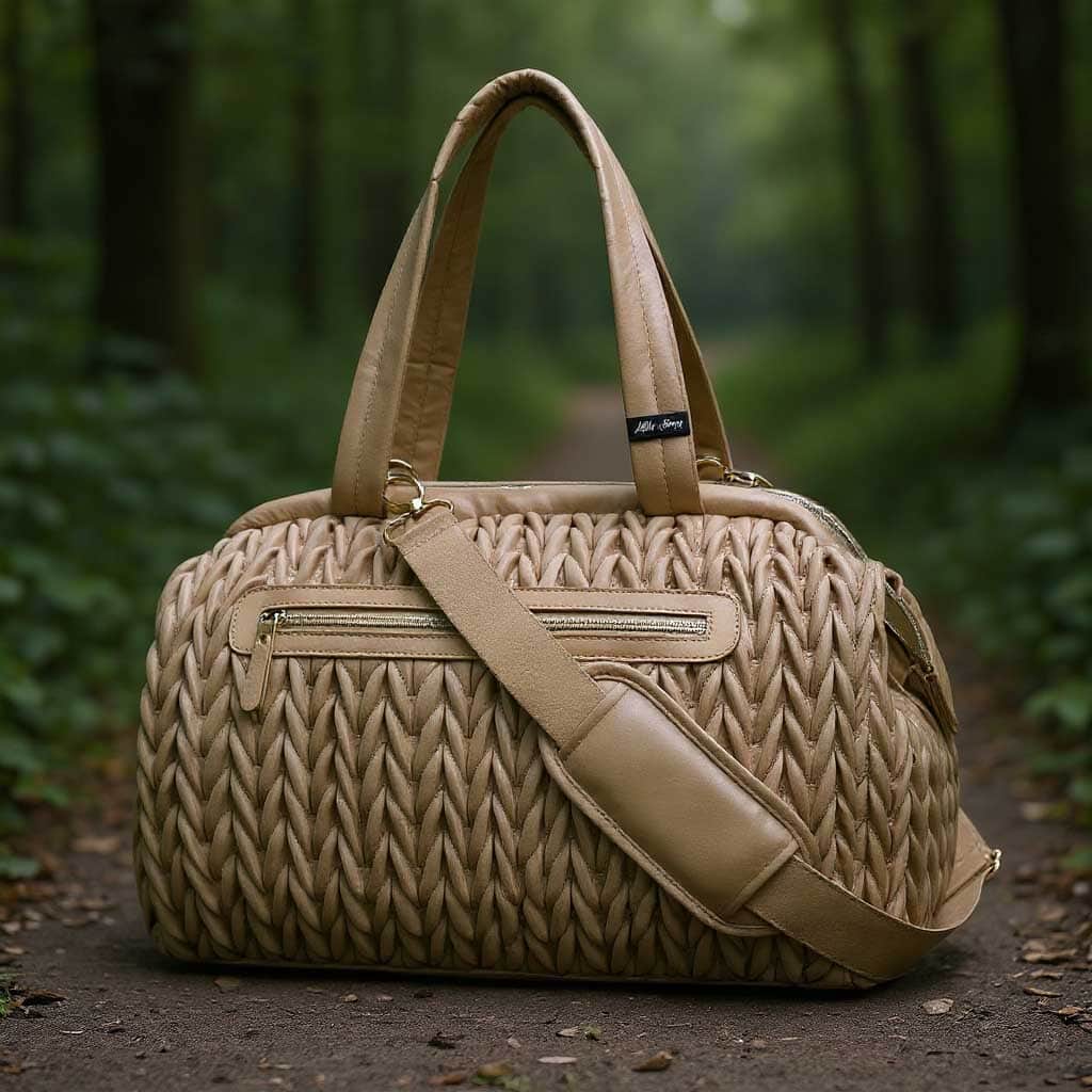 Little Story Beige Elva Diaper Bag with Stroller Straps