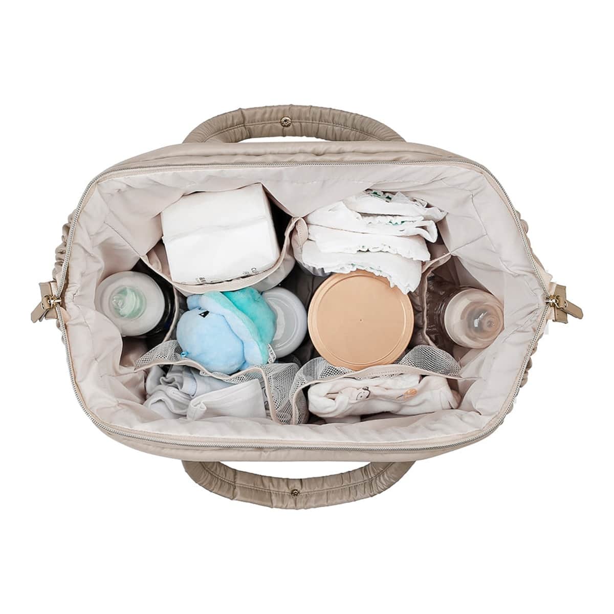 Little Story Beige Elva Diaper Bag with Stroller Straps